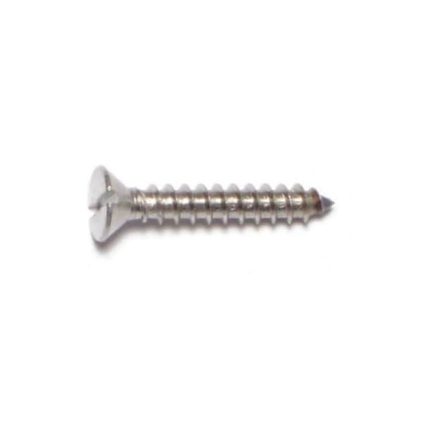 Midwest Fastener Sheet Metal Screw, #8 x 1 in, 18-8 Stainless Steel Flat Head Slotted Drive, 20 PK 62403 - main